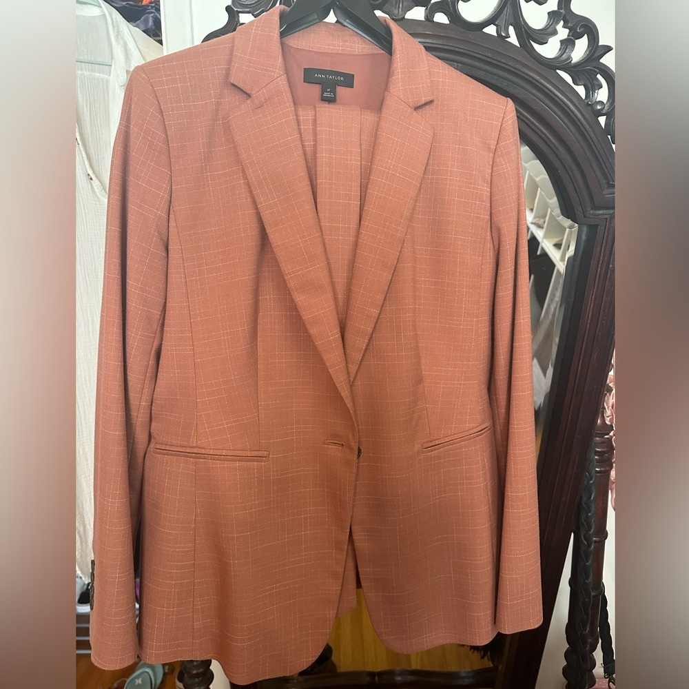 Beautiful pink plaid suit from Ann Taylor